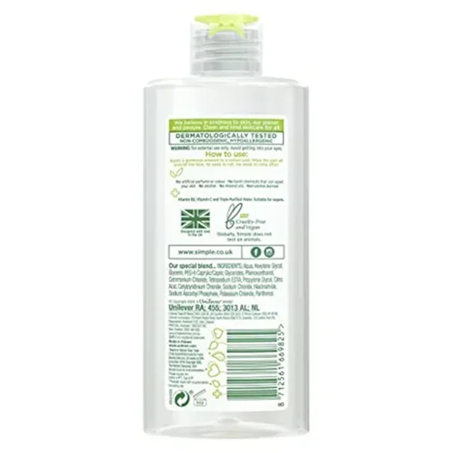 Simple Gently Removes Facial Micellar Water 200ml