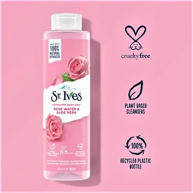 ST.Ives REFRESHING BODY WASH ROSE WATER & ALOE VERA 650ml