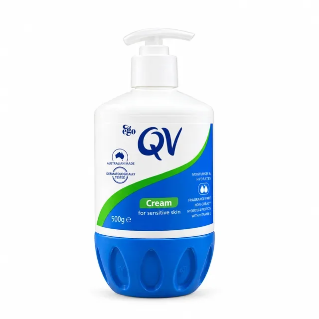 کرم مرطوبکننده کیو وی QV مناسب پوست خشک و حساس ۵۰۰ میل